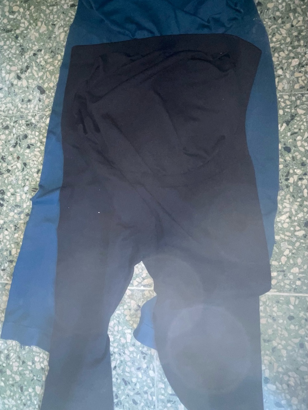 Maternity Leggings Long Black and Short Blue